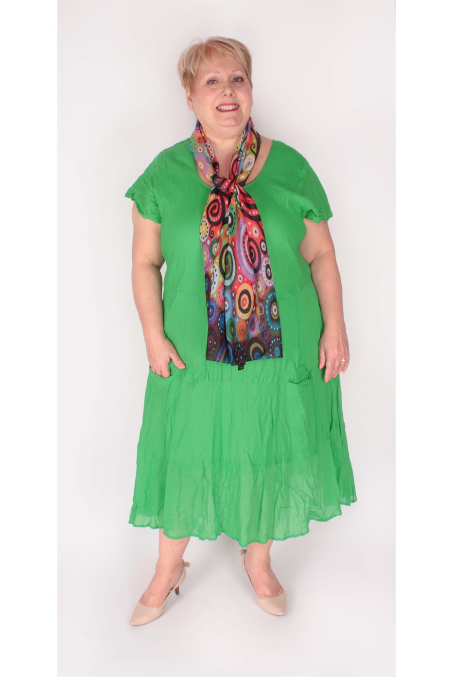 Green Front Pocket Dress